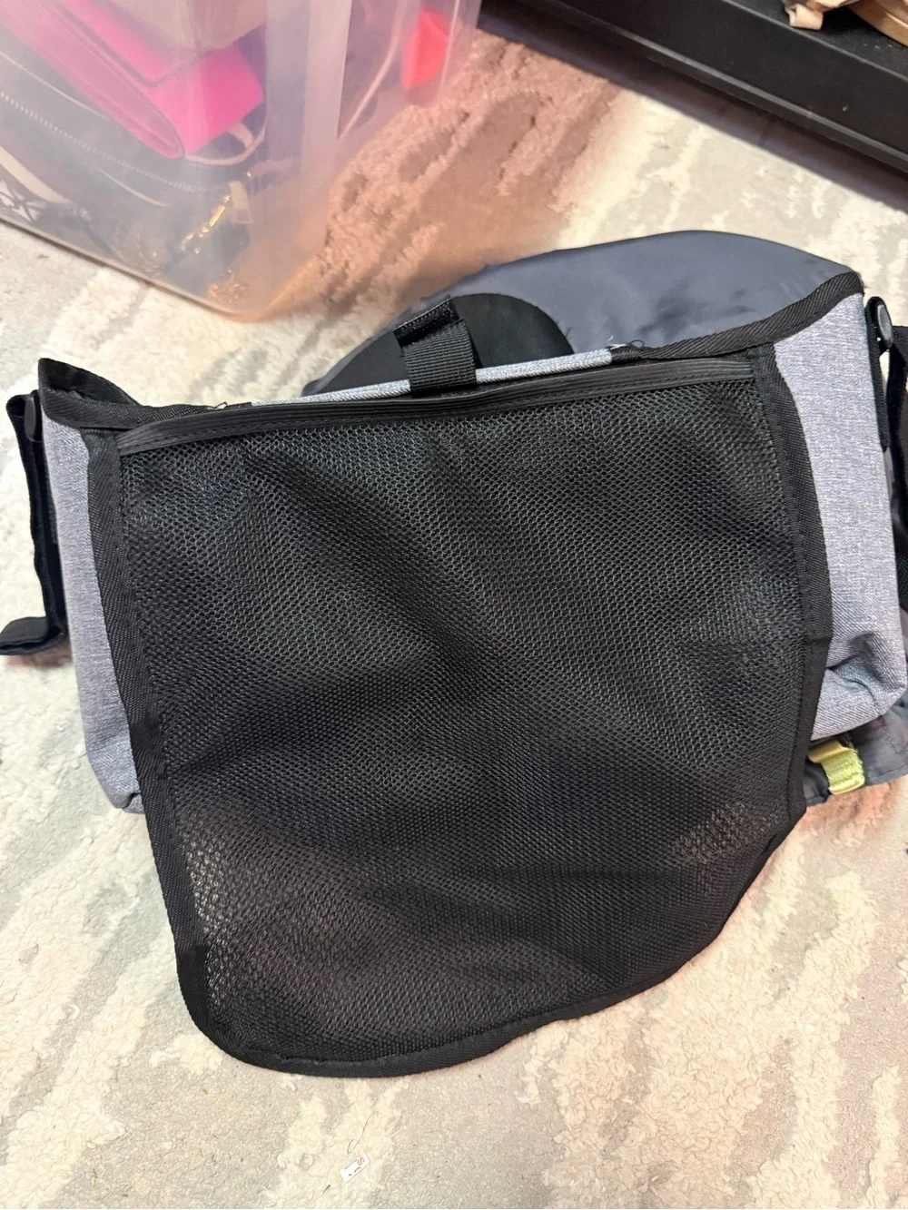 Stroller Gray Kids Organizer Bag with Front Pockets